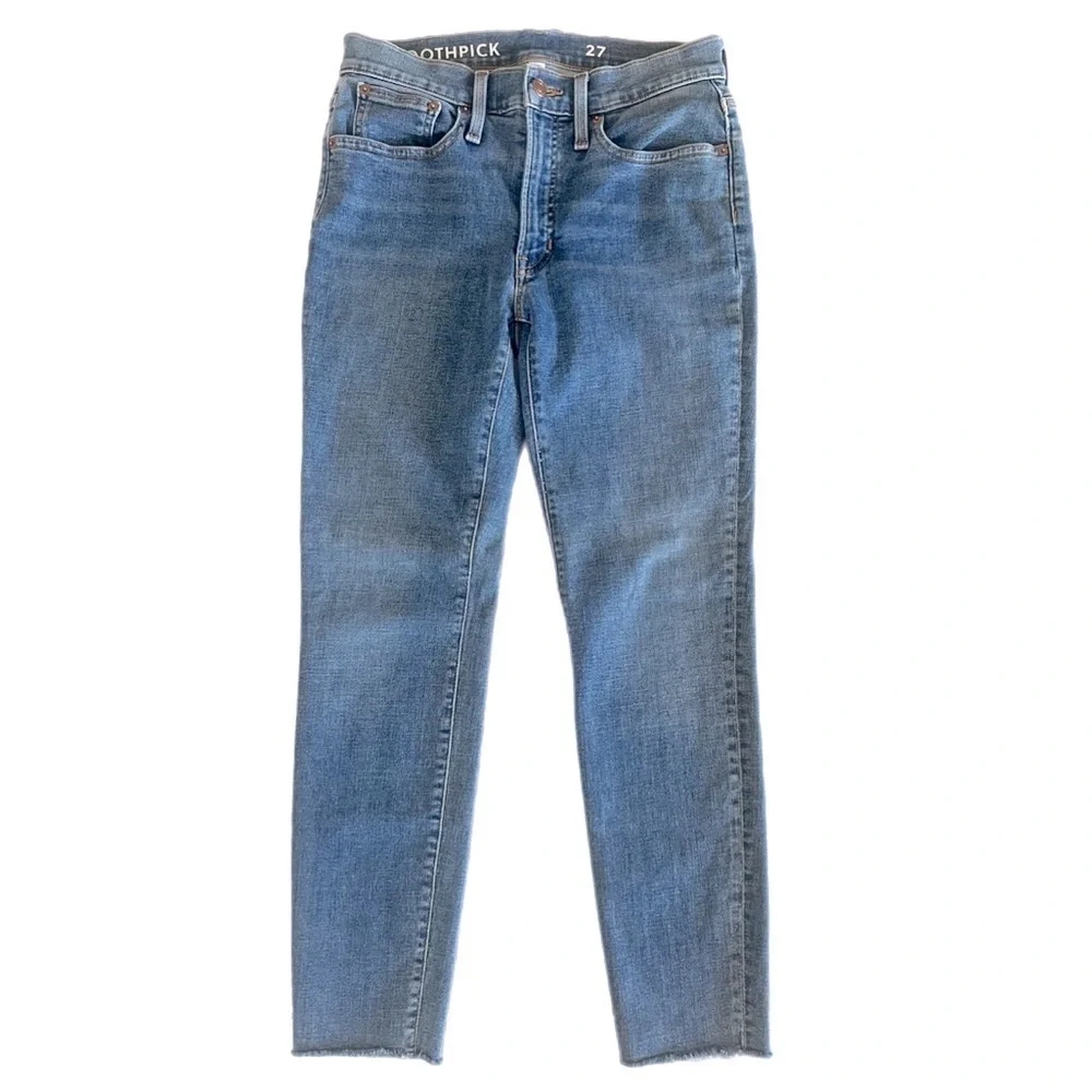 J.Crew Toothpick High Rise Jeans with Raw hem Size 27